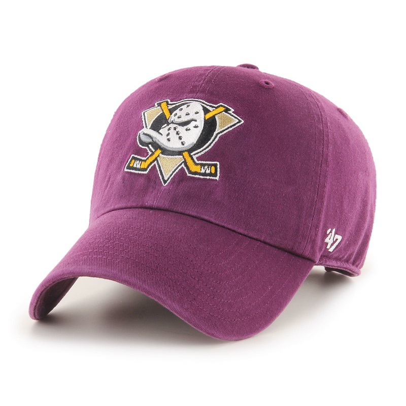 Anaheim Mighty Ducks ’47 NHL Team Clean Up Strapback Hat – Plum