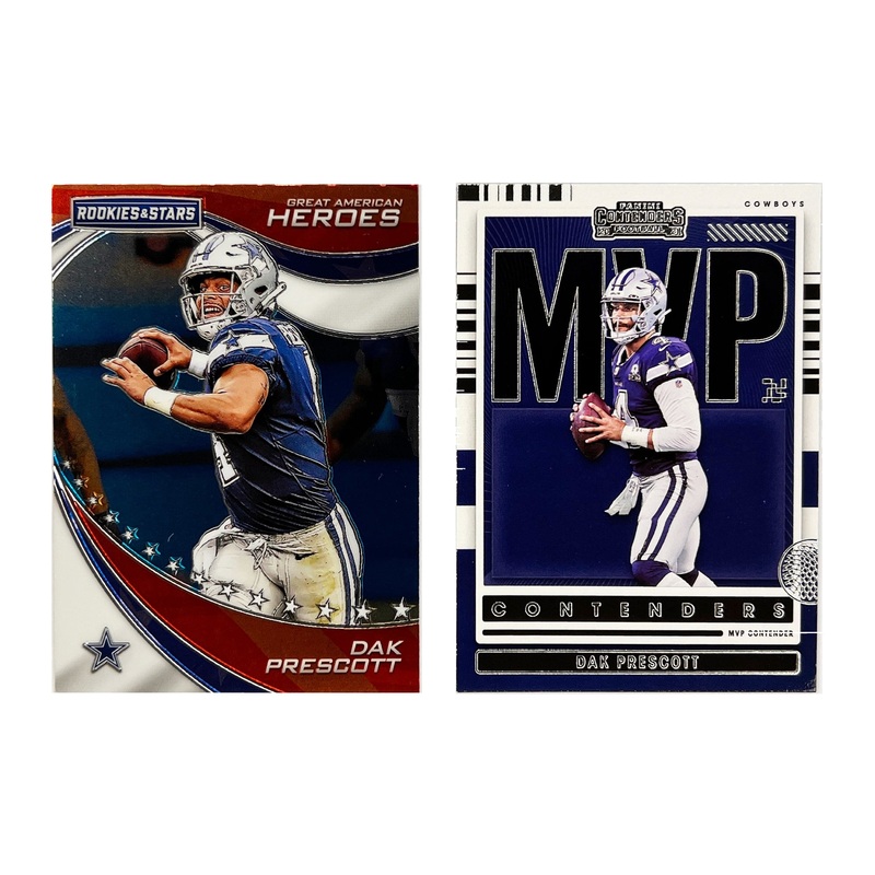 Dak Prescott Dallas Cowboys Panini NFL 19/21 Insert 2 Card Set