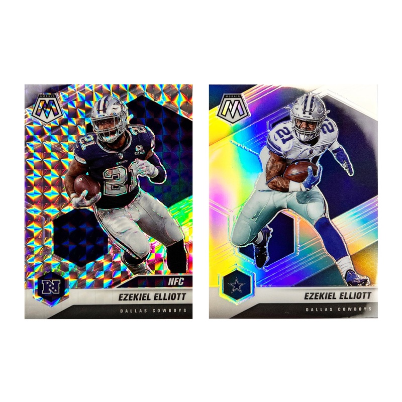 Ezekiel Elliott Dallas Cowboys Panini NFL 21 Mosaic Parallel 2 Card Set