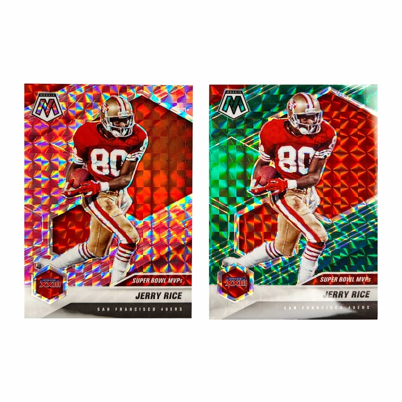 Jerry Rice San Francisco 49ers Panini NFL 21 Mosaic SB MVP Parallel 2 Card Set