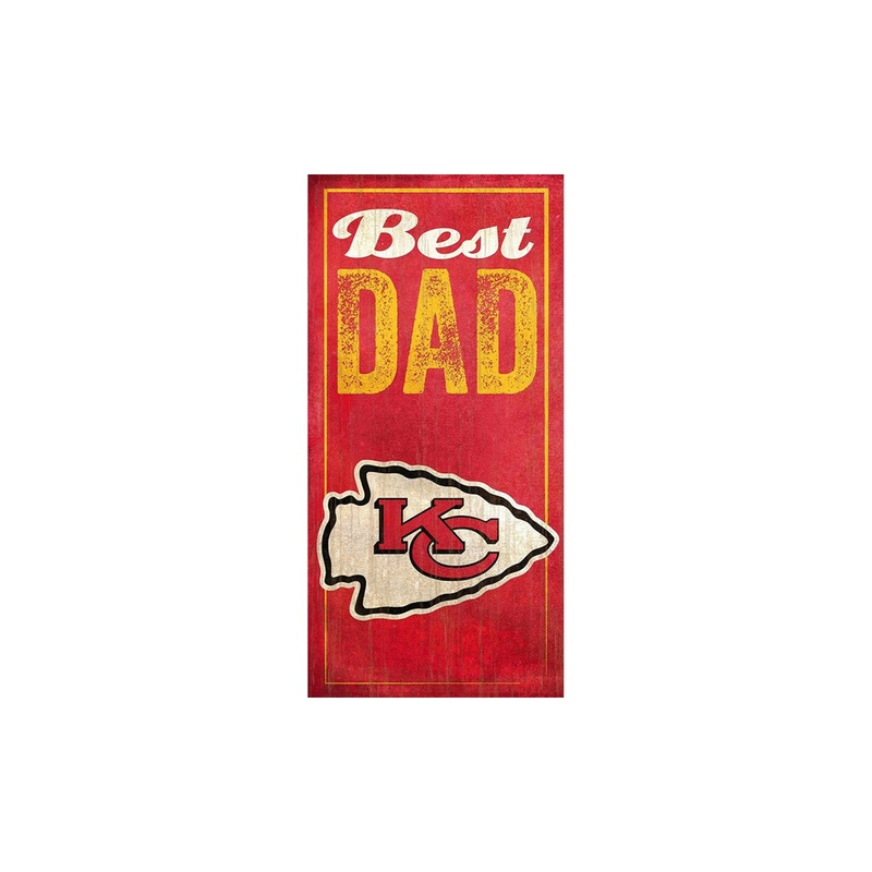 NFL Kansas City Chiefs Fan Creations Best Dad 6″ x 12″ Sign
