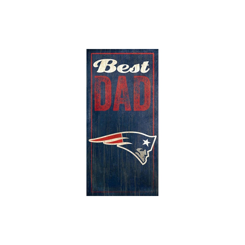 NFL New England Patriots Fan Creations Best Dad 6″ x 12″ Sign