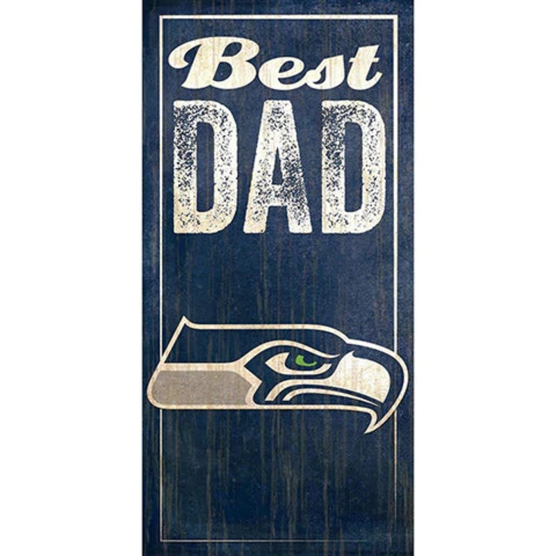 NFL Seattle Seahawks Fan Creations Best Dad 6″ x 12″ Sign