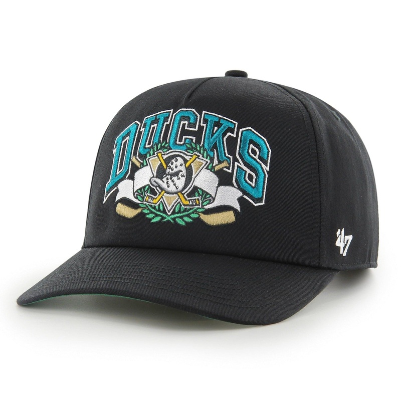 Anaheim Mighty Ducks ’47 NHL Laurel MVP DP Pre-Curved Snapback Hat – Black