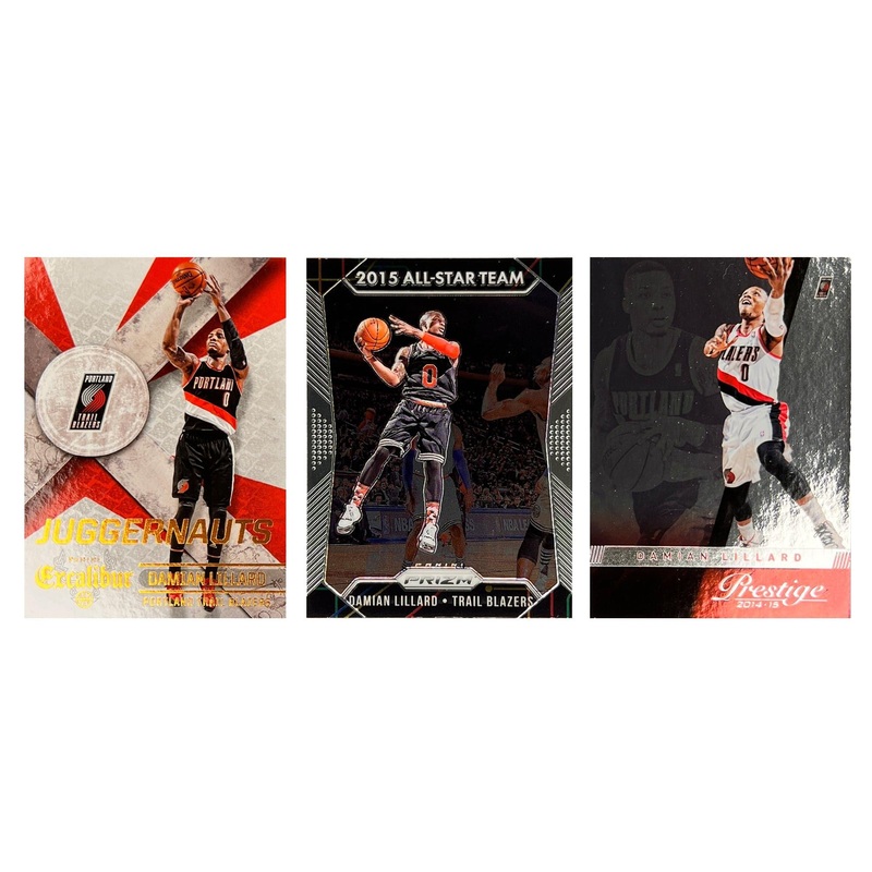 Damian Lillard Portland Trail Blazers Panini NBA 14-16 Insert 3 Card Set