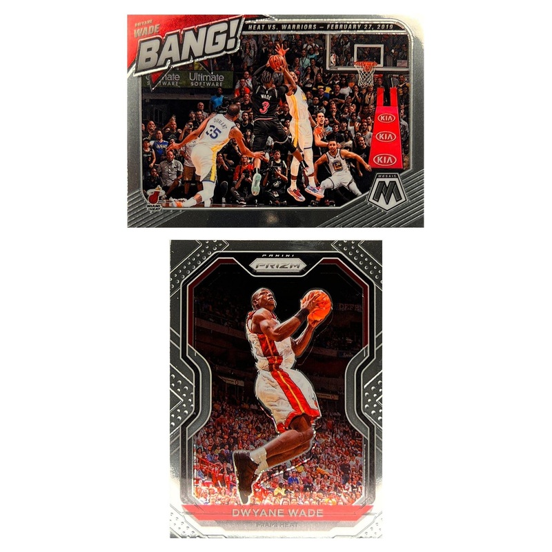 Dwyane Wade Miami Heat Panini NBA 20-21 Prizm/Mosaic 2 Card Set