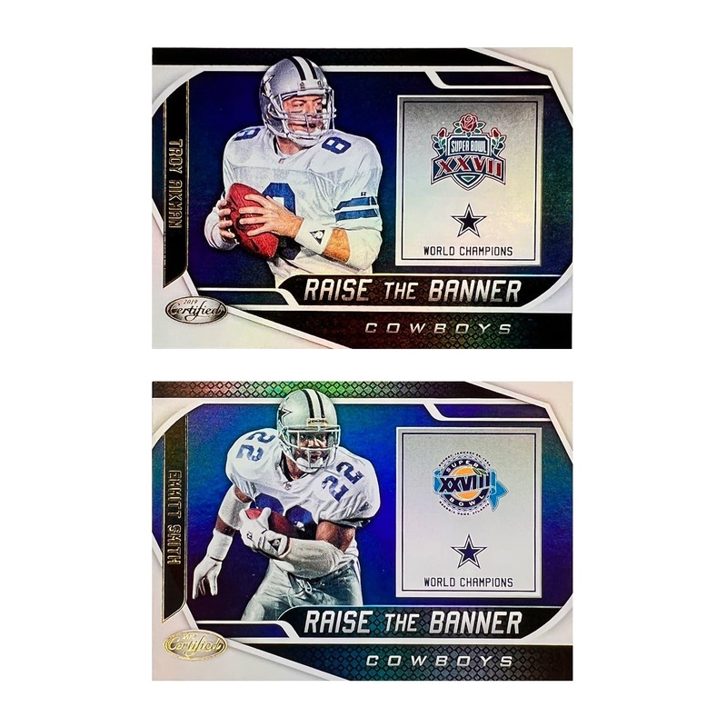 Emmitt Smith/Troy Aikman Dallas Cowboys Panini NFL Raise The Banner Card Set