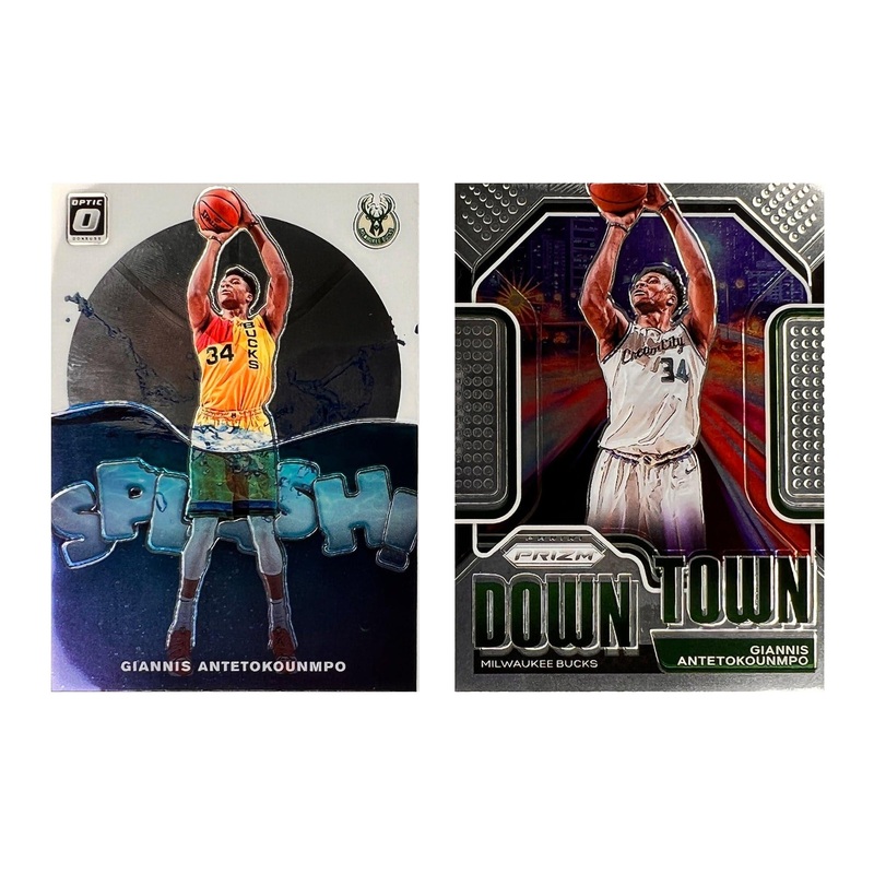 Giannis Antetokounmpo Milwaukee Bucks Panini NBA Splash/Downtown 2 Card Set