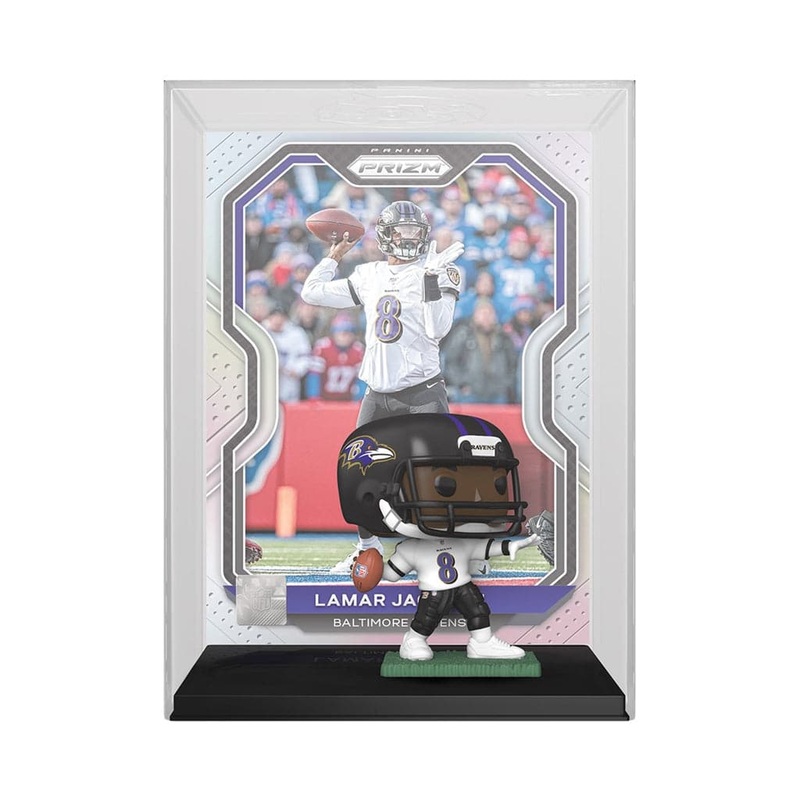 Lamar Jackson Baltimore Ravens Funko NFL Prizm Trading Card Figure – White