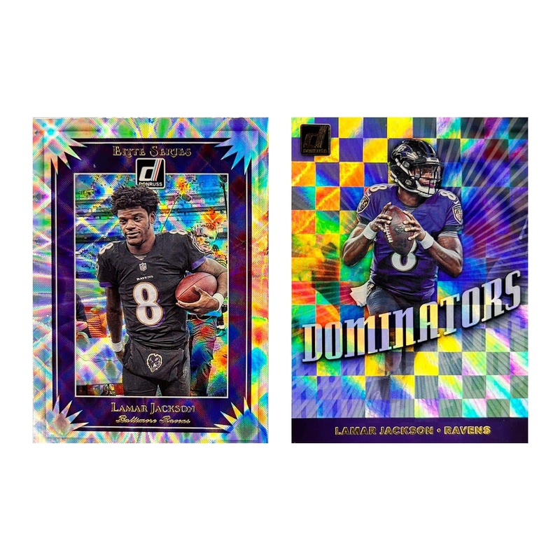 Lamar Jackson Baltimore Ravens Panini NFL 2019 Donruss Insert 2 Card Set