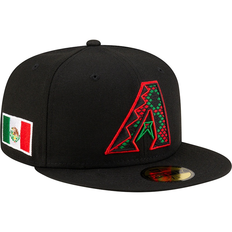 MLB Arizona Diamondbacks New Era Snakeskin Mexican Flag Refresh 59FIFTY Fitted Hat – Black