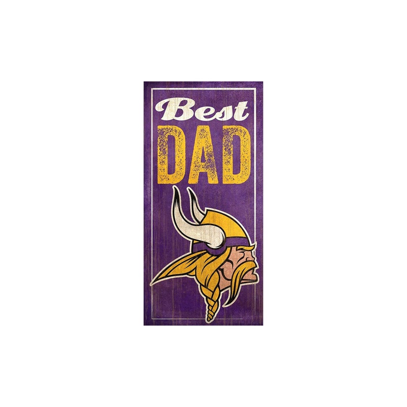 NFL Minnesota Vikings Fan Creations Best Dad 6″ x 12″ Sign