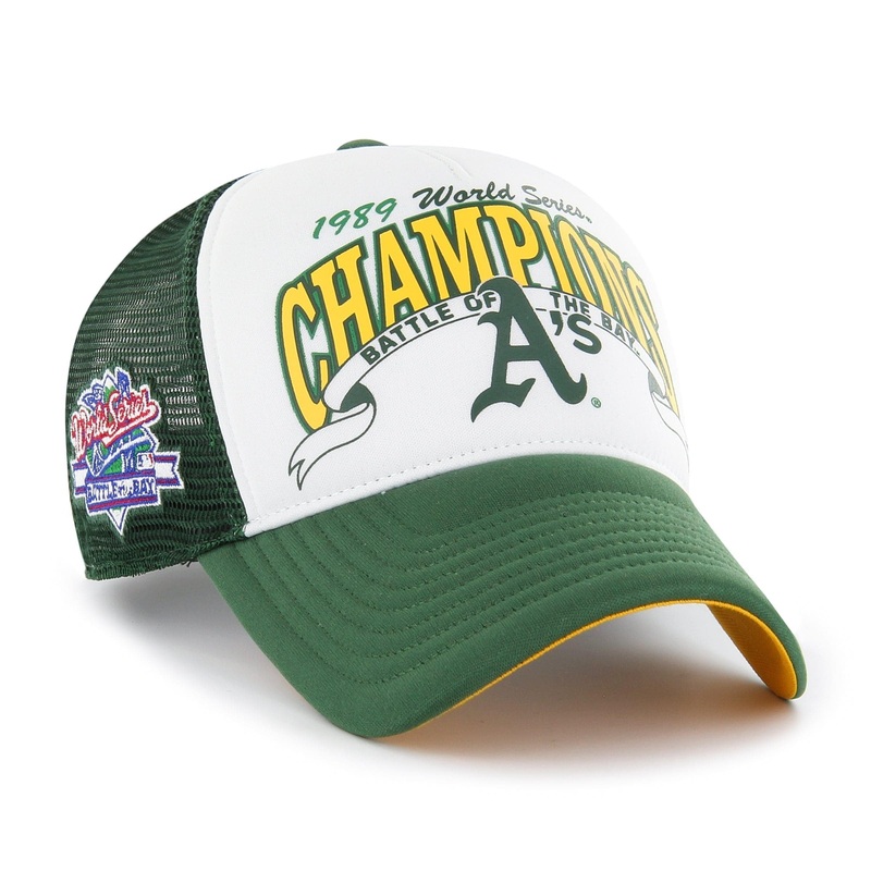 Oakland Athletics ’47 MLB Foam Champ Offside DT Trucker Snapback Hat – Green