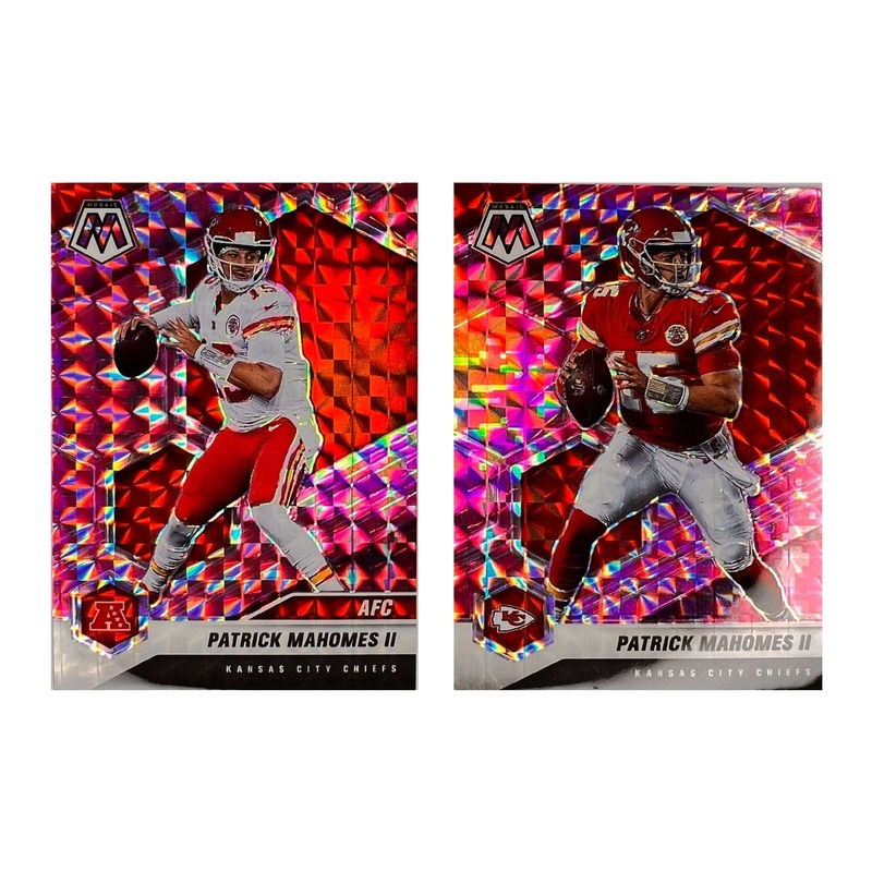 Patrick Mahomes Kansas City Chiefs Panini NFL 21 Mosaic Pink Prizm 2 Card Set