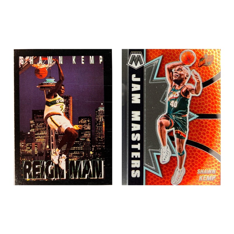 Shawn Kemp Seattle Supersonics NBA Reign Man/Jam Masters Insert 2 Card Set
