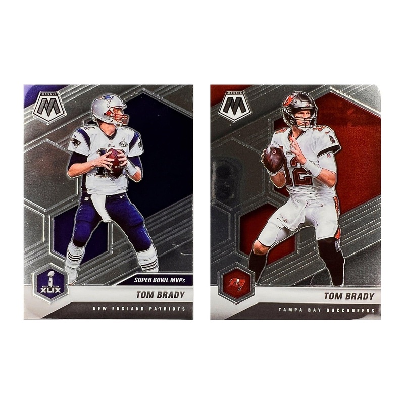 Tom Brady Patriots/Buccaneers Panini NFL 2021 Mosaic 2 Card Set