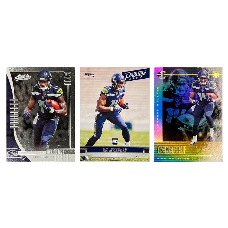 DK Metcalf Seattle Seahawks Panini NFL Rookie 3 Card Set
