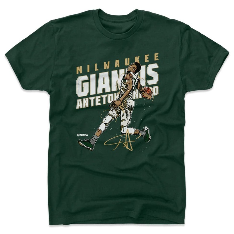 Giannis Antetokounmpo Milwaukee Bucks 500 Level NBA Slam T-Shirt – Green