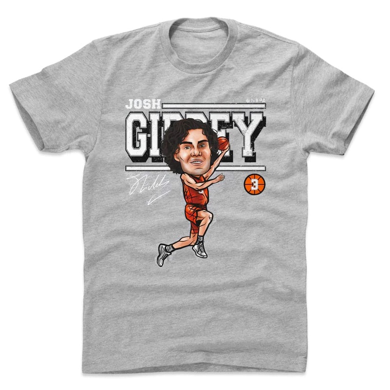 Josh Giddey Oklahoma City Thunder 500 Level NBA Cartoon T-Shirt – Grey