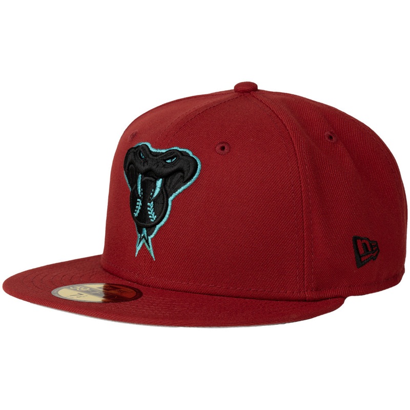 MLB Arizona Diamondbacks New Era Snakehead Teal Eyes Logo 59FIFTY Fitted Hat – Red