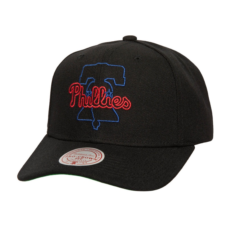 MLB Philadelphia Phillies Mitchell & Ness Neon Logo Pro Snapback Hat – Black