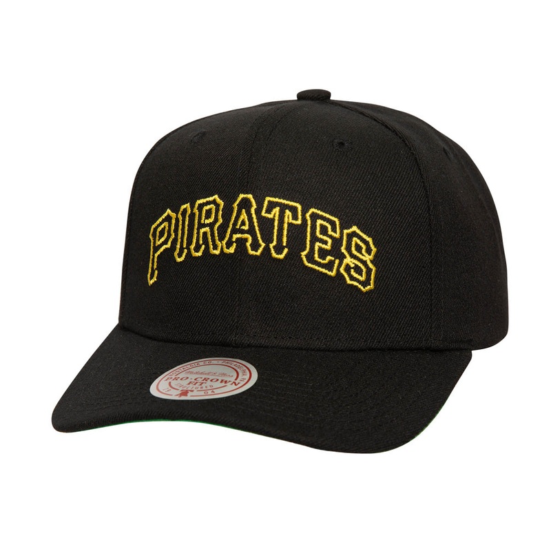 MLB Pittsburgh Pirates Mitchell & Ness Neon Logo Pro Snapback Hat – Black