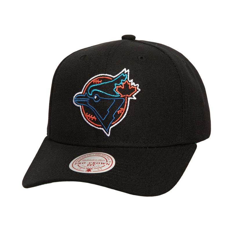 MLB Toronto Blue Jays Mitchell & Ness Neon Logo Pro Snapback Hat – Black