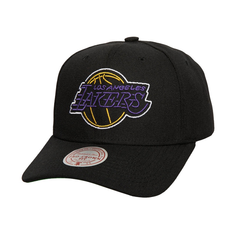 NBA Los Angeles Lakers Mitchell & Ness Neon Logo Pro Snapback Hat – Black