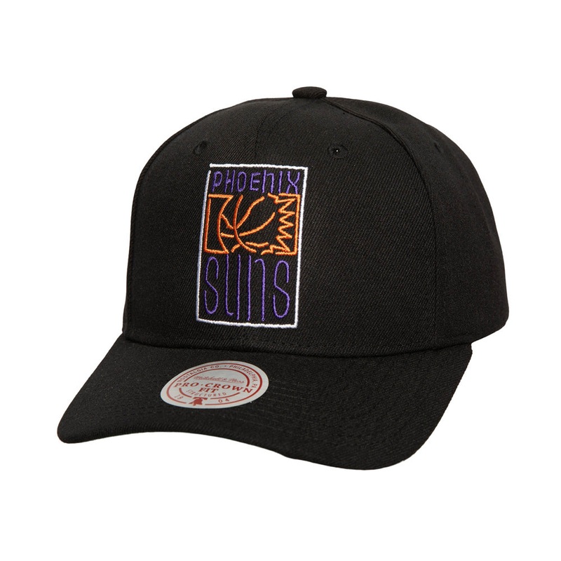 NBA Phoenix Suns Mitchell & Ness Neon Logo Pro Snapback Hat – Black