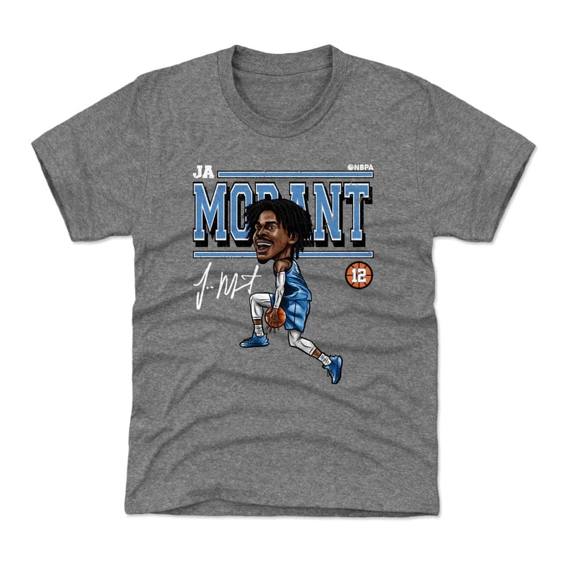Youths Ja Morant Memphis Grizzlies 500 Level NBA Cartoon Tri-Blend T-Shirt – Grey