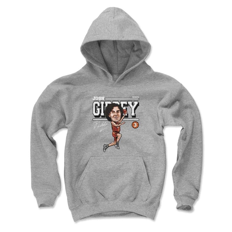 Youths Josh Giddey Oklahoma City Thunder 500 Level NBA Cartoon Hoodie Jumper – Grey
