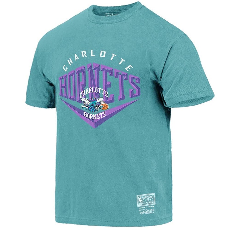 Charlotte Hornets Mitchell & Ness NBA Beveled Vintage T-Shirt – Faded Teal