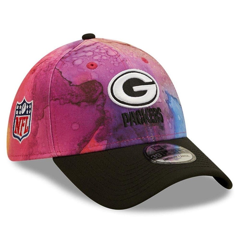 Green Bay Packers New Era NFL 22 Crucial Catch 39THIRTY Stretch Fit Hat  – Pink/Black