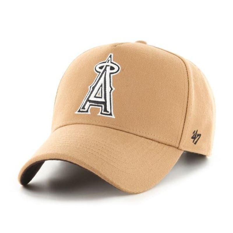 Los Angeles Angels ’47 MLB Monochrome Logo MVP DT Snapback Hat – Camel