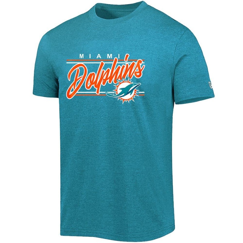 Miami Dolphins New Era NFL Script Block Bi-Blend T-Shirt – Aqua