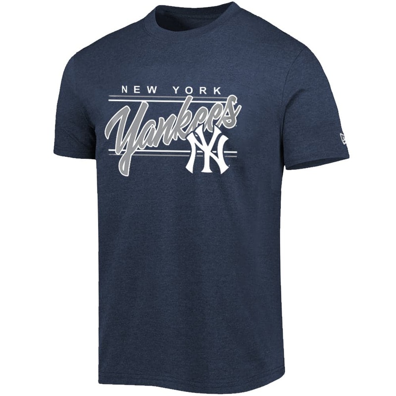 New York Yankees New Era MLB Team Script Block Bi-Blend T-Shirt – Navy