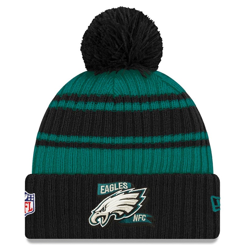 Philadelphia Eagles New Era NFL Alt 22 Sideline Knit Beanie – Black