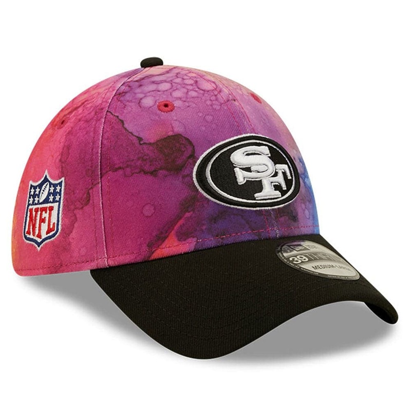 San Francisco 49ers New Era NFL 22 Crucial Catch 39THIRTY Stretch Fit Hat  – Pink/Black