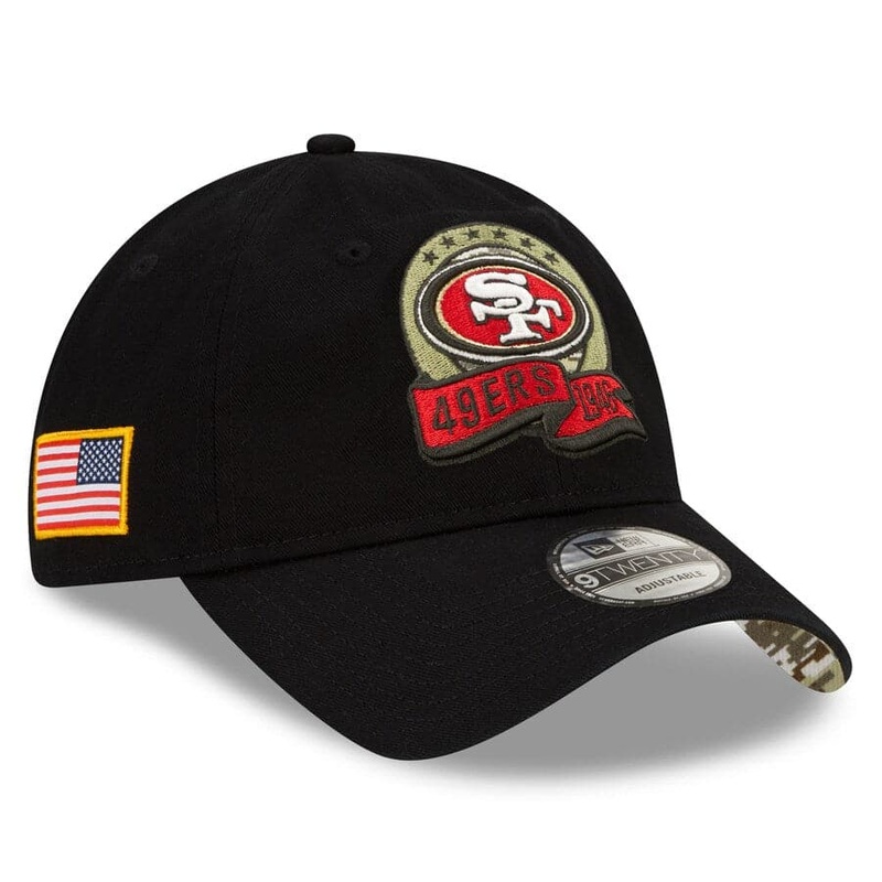 San Francisco 49ers New Era NFL Salute To Service 22 9TWENTY Strapback Hat – Black