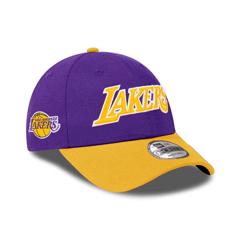 Youths Los Angeles Lakers New Era NBA 2T Wordmark 9FORTY Strapback Hat – Purple