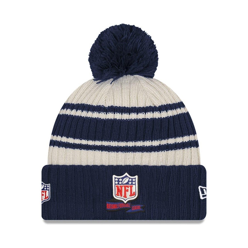 Youths NFL Shield New Era NFL 22 Sideline Knit Beanie – Navy