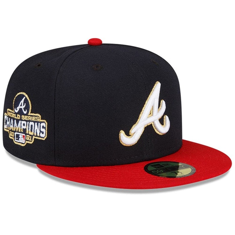 Atlanta Braves New Era MLB 21 Champs Gold 59FIFTY Fitted Hat – Navy