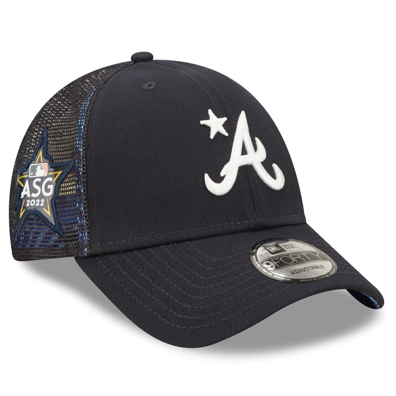 Atlanta Braves New Era MLB 22 All-Star Workout 9FORTY Trucker Snapback Hat – Navy