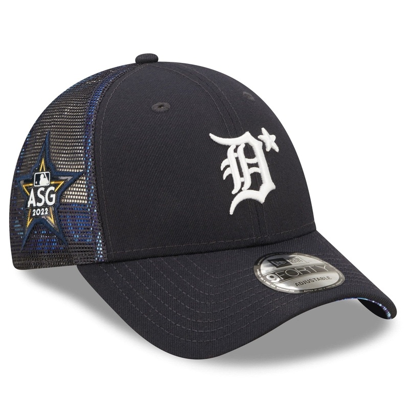 Detroit Tigers New Era MLB 22 All-Star Workout 9FORTY Trucker Snapback Hat – Navy