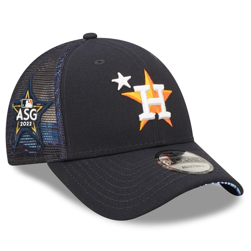 Houston Astros New Era MLB 22 All-Star Workout 9FORTY Trucker Snapback Hat – Navy