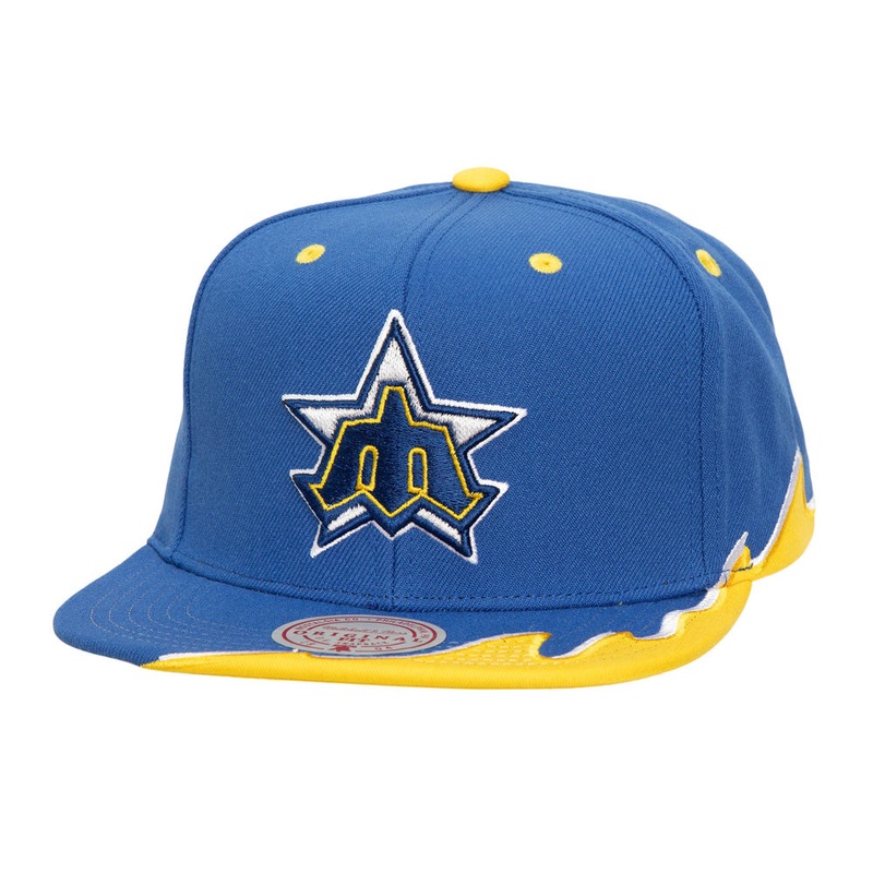 MLB Seattle Mariners Mitchell & Ness Rising Tide Snapback Hat – Blue