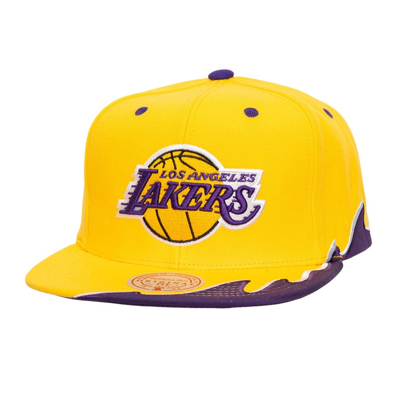 NBA Los Angeles Lakers Mitchell & Ness Rising Tide Snapback Hat – Gold