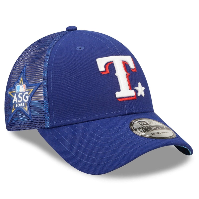 Texas Rangers New Era MLB 22 All-Star Workout 9FORTY Trucker Snapback Hat – Blue