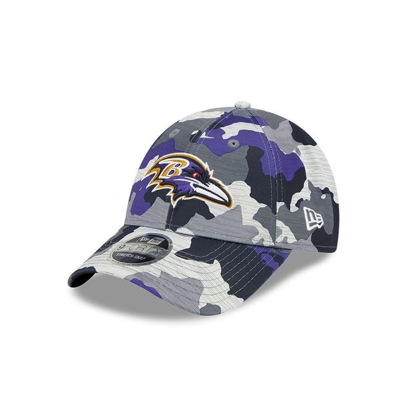 Baltimore Ravens New Era NFL 22 Training Camp Youths 9FORTY Stretch Snap Hat – Camo