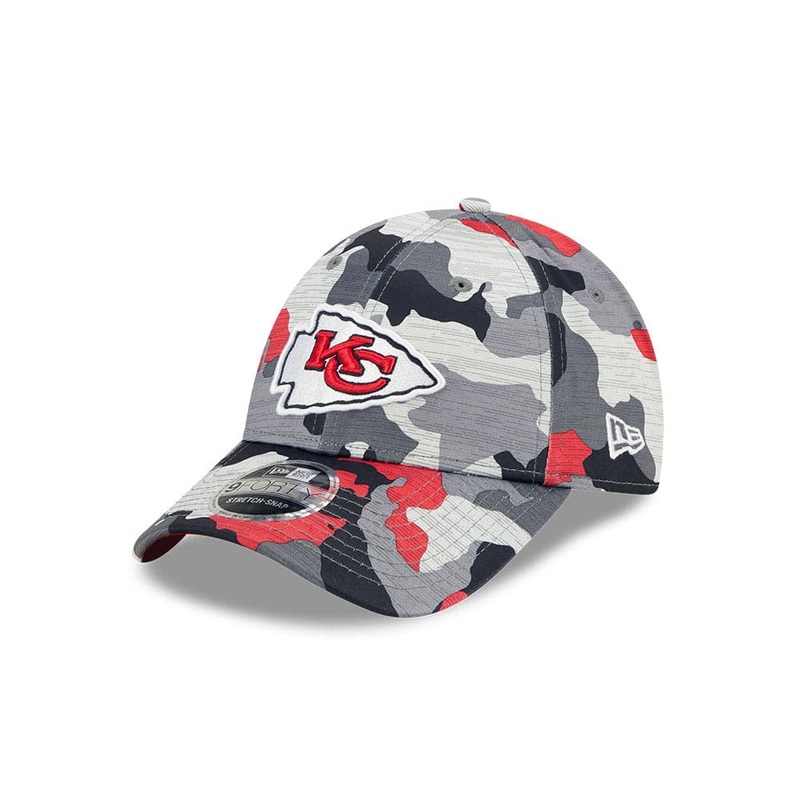 Kansas City Chiefs New Era NFL 22 Training Camp Youths 9FORTY Stretch Snap Hat – Camo